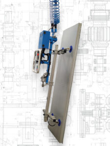 Tilting gripping system for panel handling